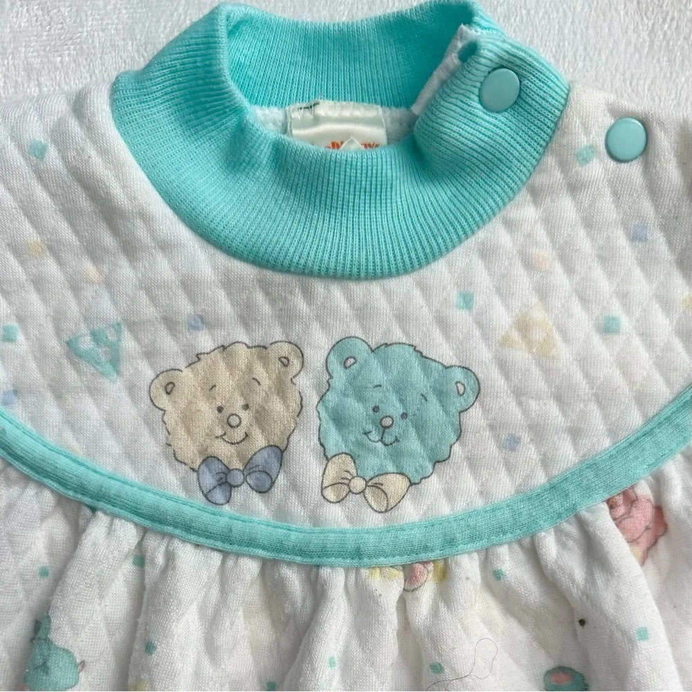 Vintage Health-Tex Colorful Bears Bubble Bodysuit Footie Pajama Baby L 9-12M